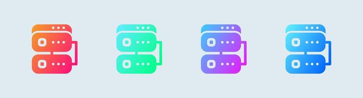 Database solid icon in gradient colors. Server signs vector illustration.