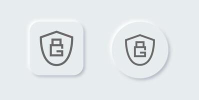 Guard line icon in neomorphic design style. Defense signs vector illustration.