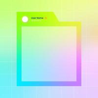 Social media frame isolated template. Colorful social media interface. vector