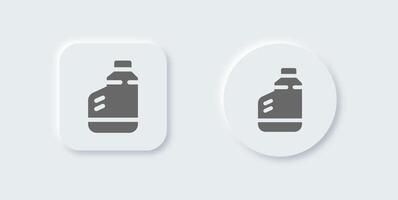 Oil solid icon in neomorphic design style. Gasoline signs vector illustration.