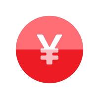 Japan Yen symbol icon in flat color circle style. vector