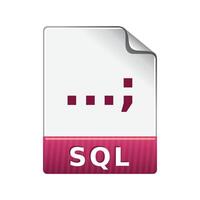 SQL File format icon in color. Extension database queries vector