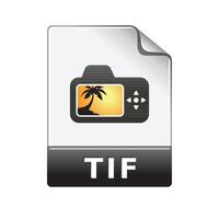 TIF file format icon in color. Image photo file vector