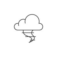 tormenta icono en Delgado contorno estilo vector