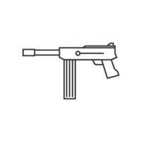 Vintage firearm icon in thin outline style vector