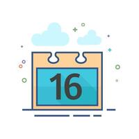 Calendar icon flat color style vector illustration