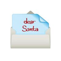 Letter Santa icon in color. Christmas whish list vector