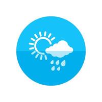 Rainy icon in flat color circle style. Season forecast monsoon wet meteorology vector