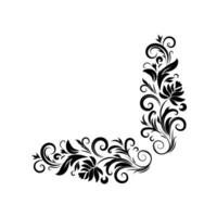 Floral flourish vector ornament design.