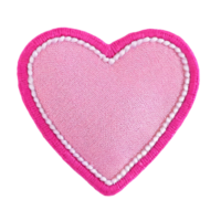 ai generado rosado corazón bordado tela parche png