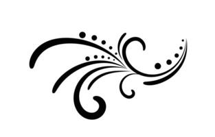 Floral flourish vector ornament design.