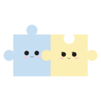 Cute Puzzle Piece Couple png