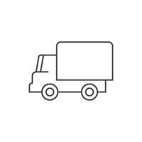 Military truck icon in thin outline style vector