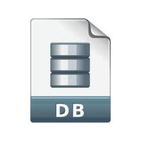 db archivo formato icono en color. extensión base de datos consultas vector