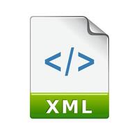 XML file format icon in color. Computer software web design vector