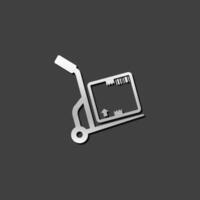 Logistic trolley icon in metallic grey color style.Delivery storage shipping vector