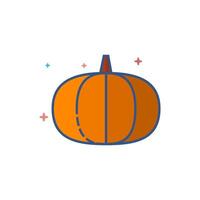 Pumpkin icon flat color style vector illustration