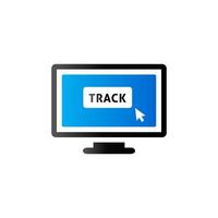 Tracking monitor icon in duo tone color. Logistic locate delivery vector