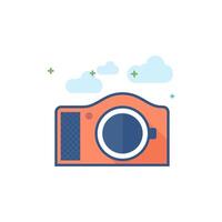 Camera icon flat color style vector illustration