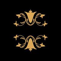 vector of damask ornamental elements. elegant floral abstract elements for design