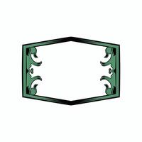 Vintage Fancy Title Border Element, Antique Victorian Rectangle with Spearheads Header Frame, Vector Clipart