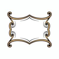 Vintage Fancy Title Border Element, Antique Victorian Rectangle with Spearheads Header Frame, Vector Clipart