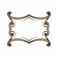 Vintage Fancy Title Border Element, Antique Victorian Rectangle with Spearheads Header Frame, Vector Clipart