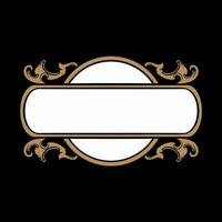 Vintage Fancy Title Border Element, Antique Victorian Rectangle with Spearheads Header Frame, Vector Clipart