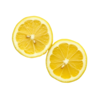 AI generated Lemon slices isolated on transparent background, created with generative AI png