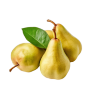 AI generated Pears with a Fresh Leaf on transparent background Created With Generative AI Technology png