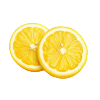 AI generated Lemon slices isolated on transparent background, created with generative AI png