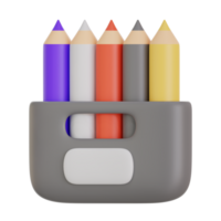 colored pencils 3d icon illustration png