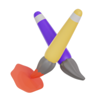 paint brush 3d icon illustration png