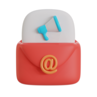 e-mail marketing 3d icona illustrazione png