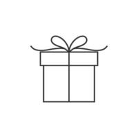 Gift box icon in thin outline style vector