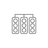 Red light sign icon in thin outline style vector