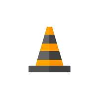 Traffic cone icon in flat color style. Road construction warning alert internet web page under construction vector