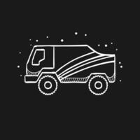 Rally truck doodle sketch illustration vector