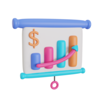 growth presentation 3d icon illustration png