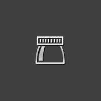 Printing magnifier icon in metallic grey color style. vector