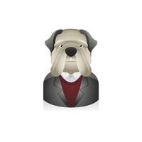 Dog Businessman avatar icon in colors. vector