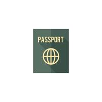 Passport icon in flat color style. Nationality identity people identify vector