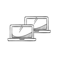 Hand drawn sketch icon laptops vector