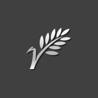 Wheat icon in metallic grey color style.Cereal seeds baking vector