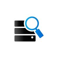 Database search icon in duo tone color. hard disk server data center vector