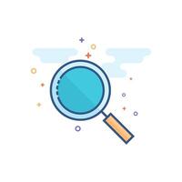 Magnifier icon in outlined flat color style. Vector illustration.