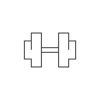 Dumbbell icon in thin outline style vector
