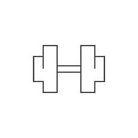 Dumbbell icon in thin outline style vector