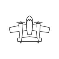 Clásico avión icono en Delgado contorno estilo vector