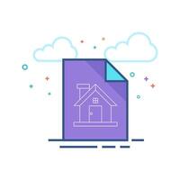 Blueprint icon flat color style vector illustration